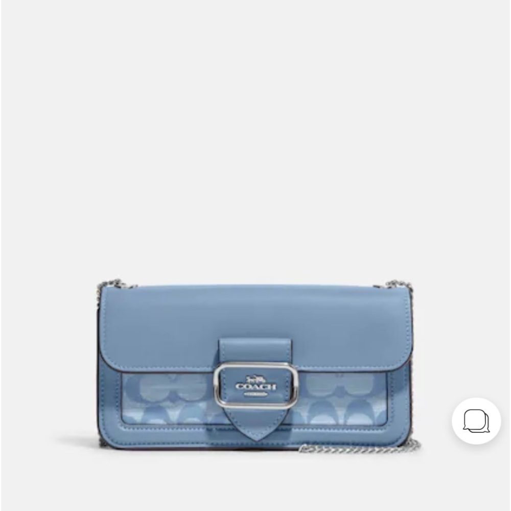 Coach Light Blue Crossbody Bag with Signature Panel